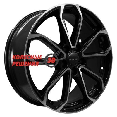 Khomen Wheels KHW1816 (Geely Atlas (Pro) / Changan CS55 (75)) Black-FP 7x18/5x114.3 D60.1 ET45  